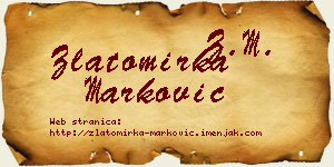 Zlatomirka Marković vizit kartica
